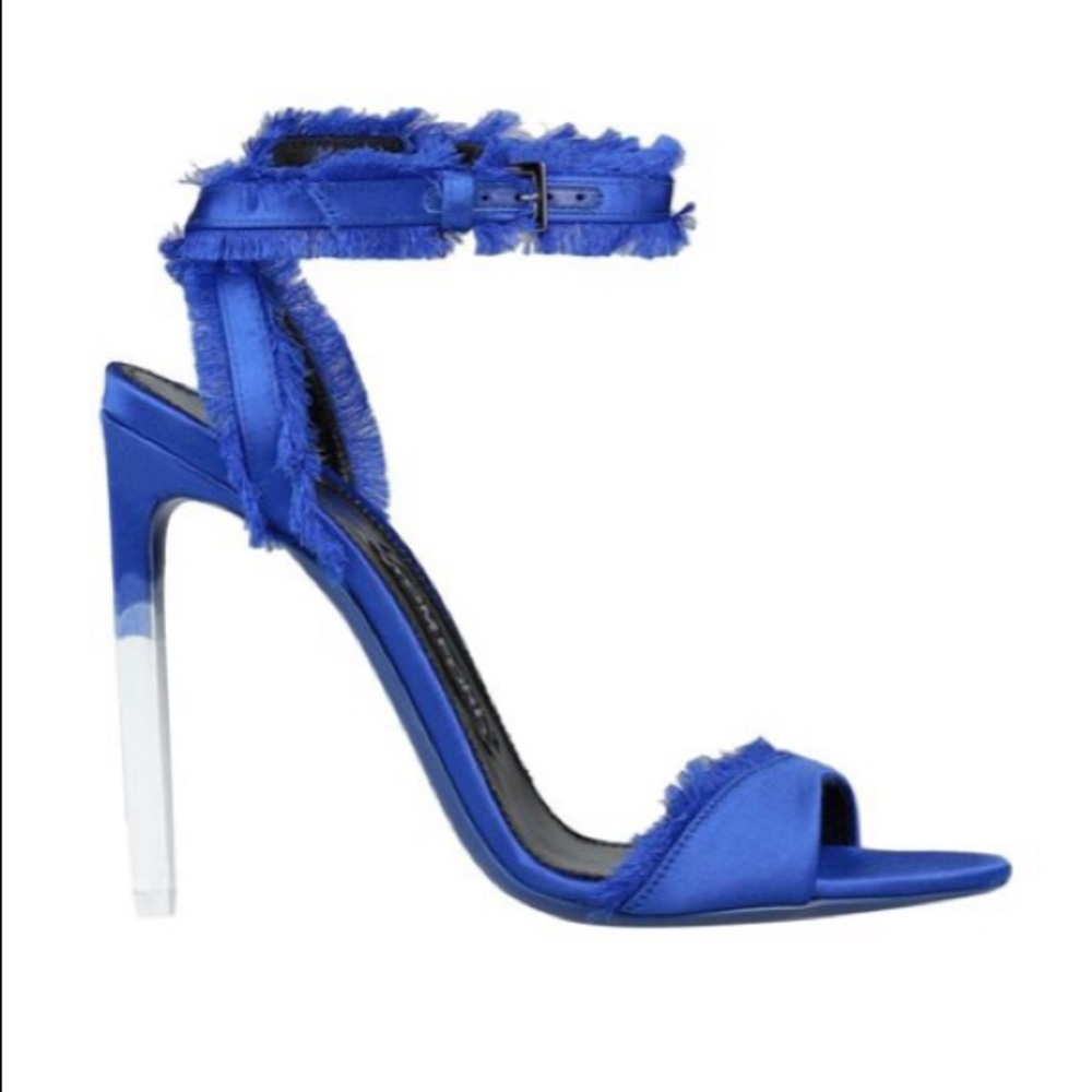 Tom Ford cotton frayed blue and white sandals